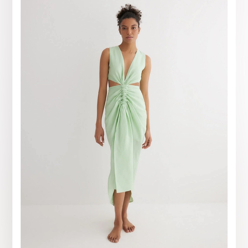 MOEVA**Adelice Mint Green Linen Dress***Small $390